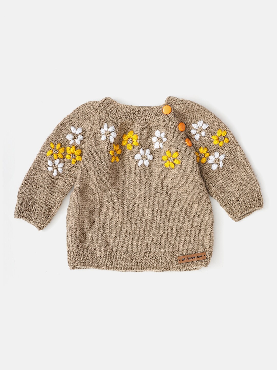 

The Original Knit Infants Embroidered Pullover, Beige