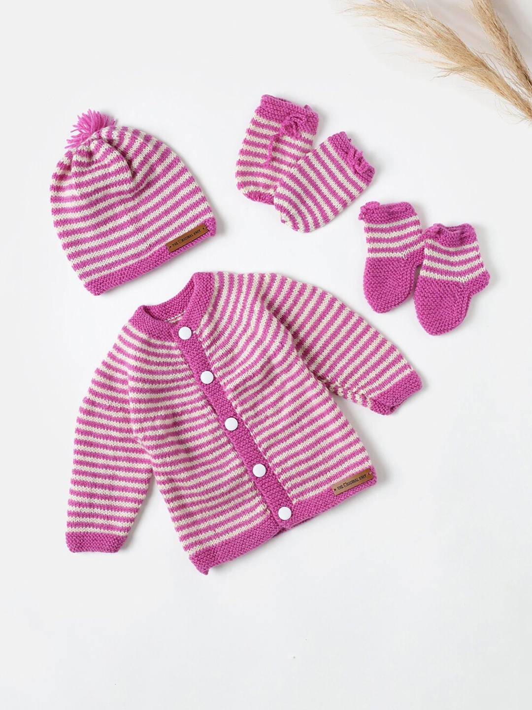 

The Original Knit Infants Kids Striped Baby Apparel Gift Set, Purple