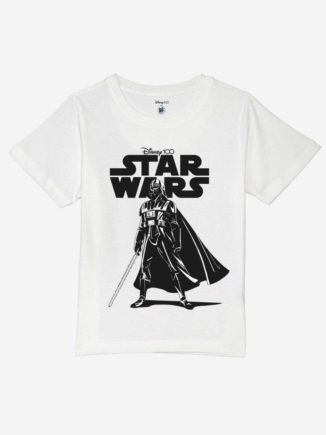 

YK Star Wars Boys Star Wars Printed Dro Shoulder Pure Cotton T-shirt, White