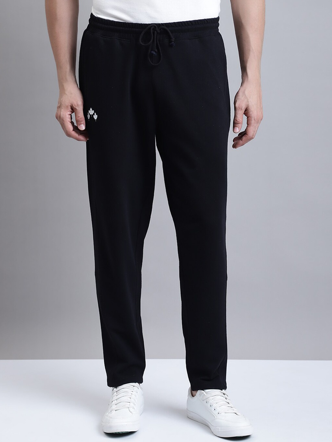 

Rute Men Mid-Rise Cotton Track Pants, Black