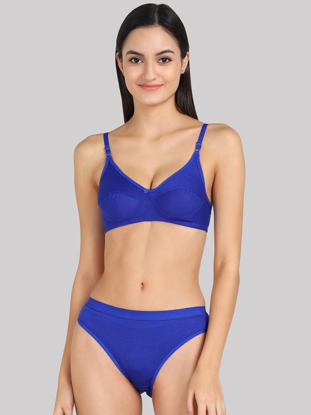 

PIBU Mid-Rise Cotton Lingerie Set, Blue