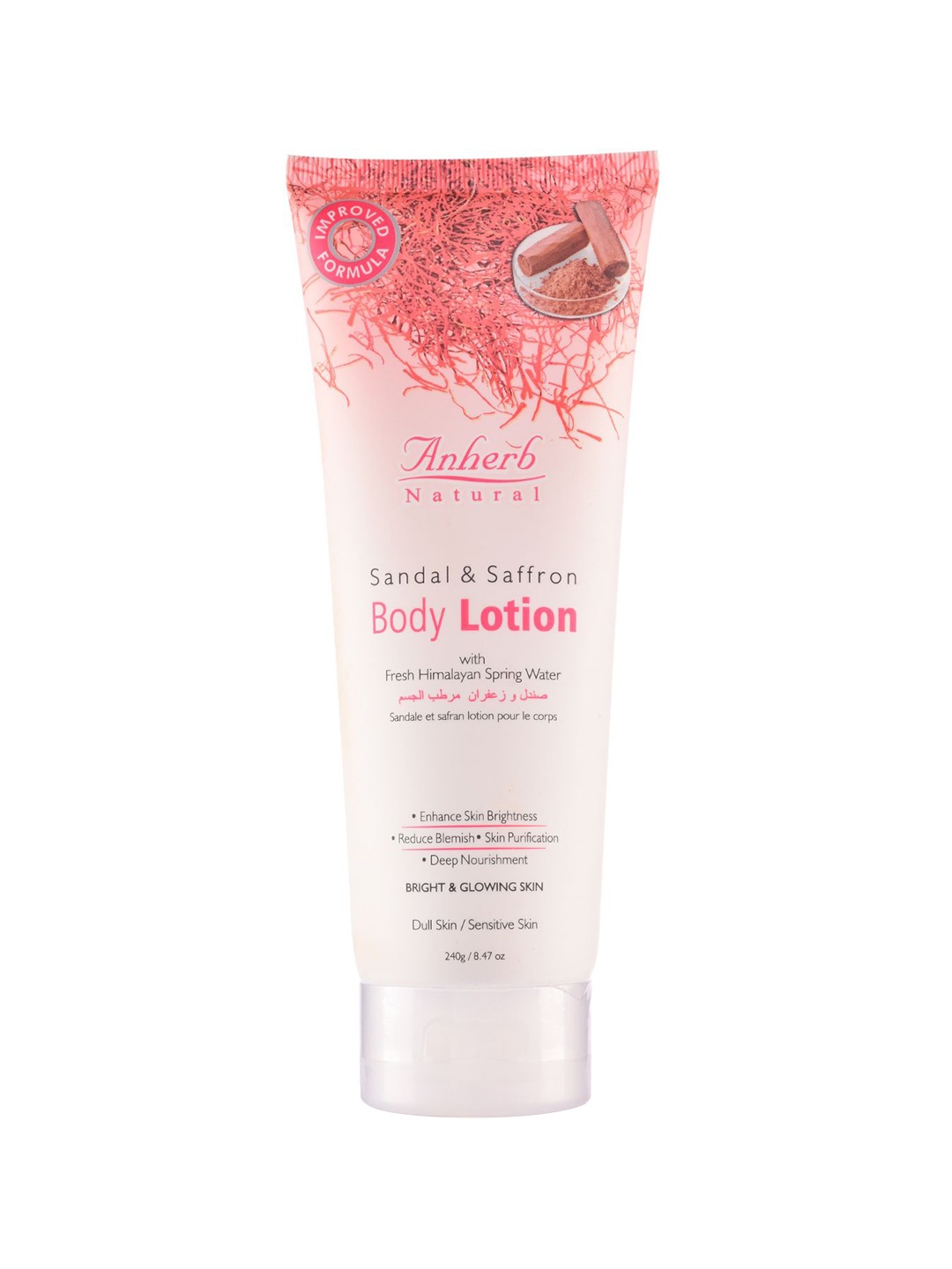 

Anherb Natural Sandal & Saffron Body Lotion 240g, Pink