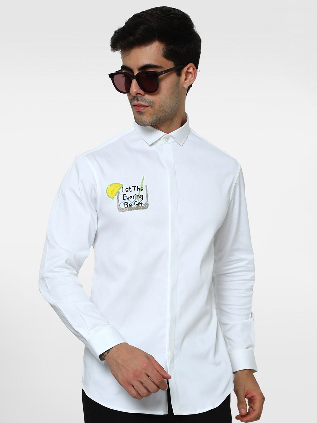 

Komal Kothari Slim Fit Cotton Casual Shirt, White