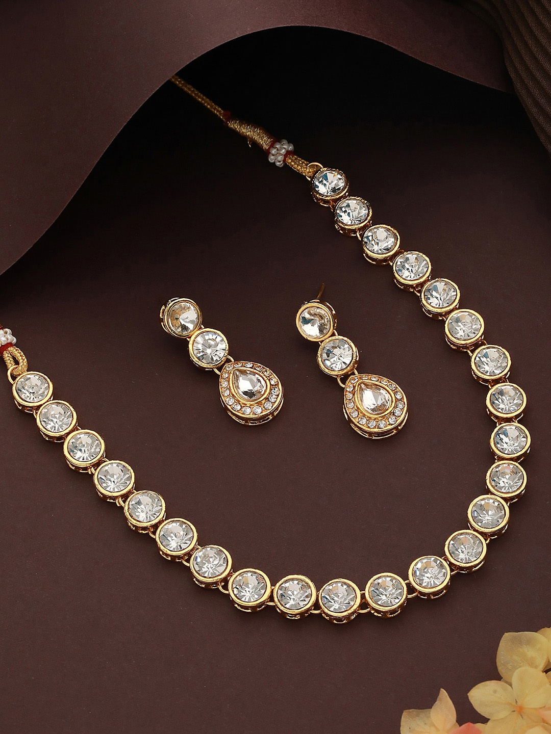 

Jazz and Sizzle Gold-Plated Stone-Studded Jewellery Set