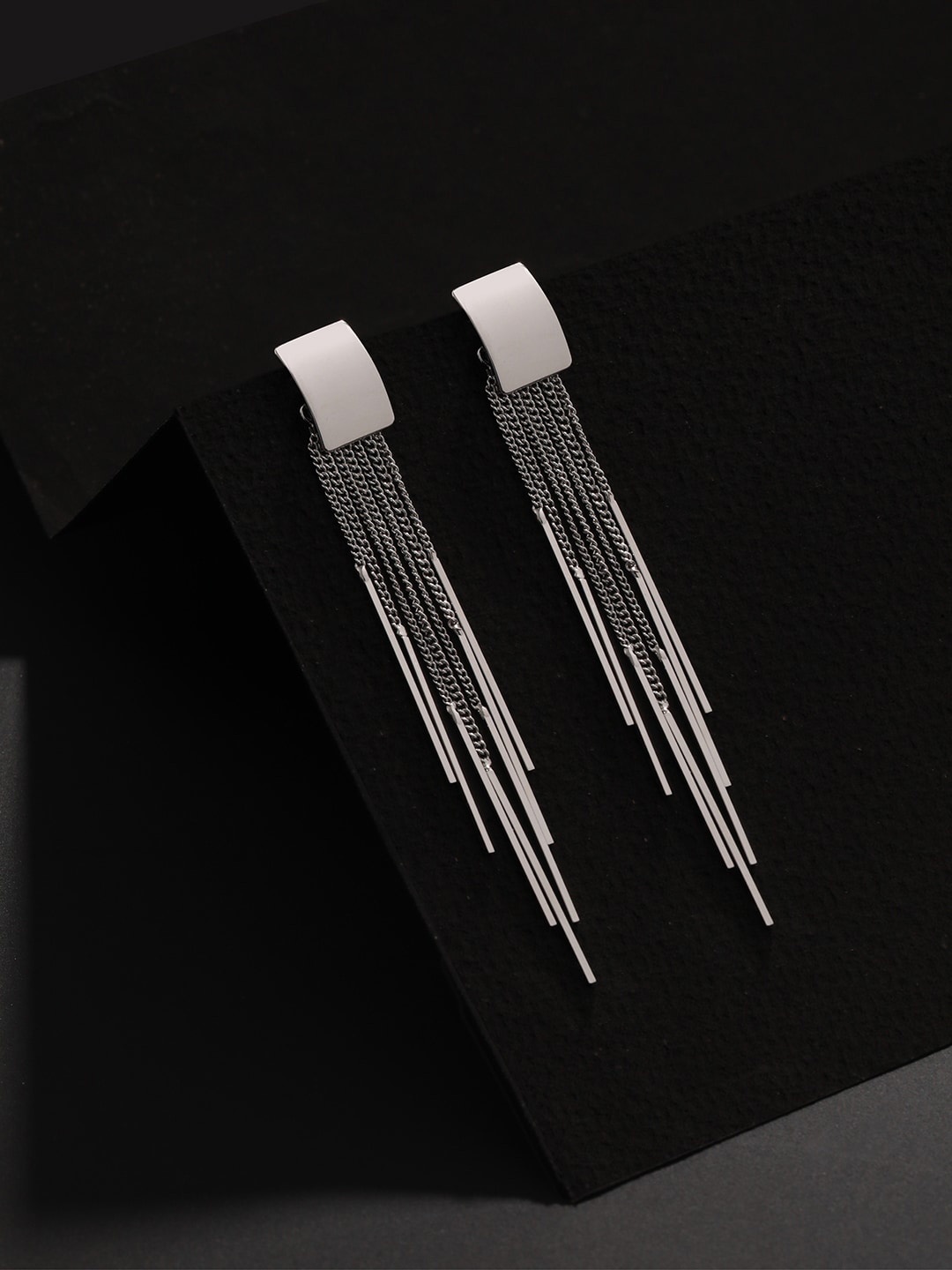 

DressBerry Silver-Plated Contemporary Drop Earrings