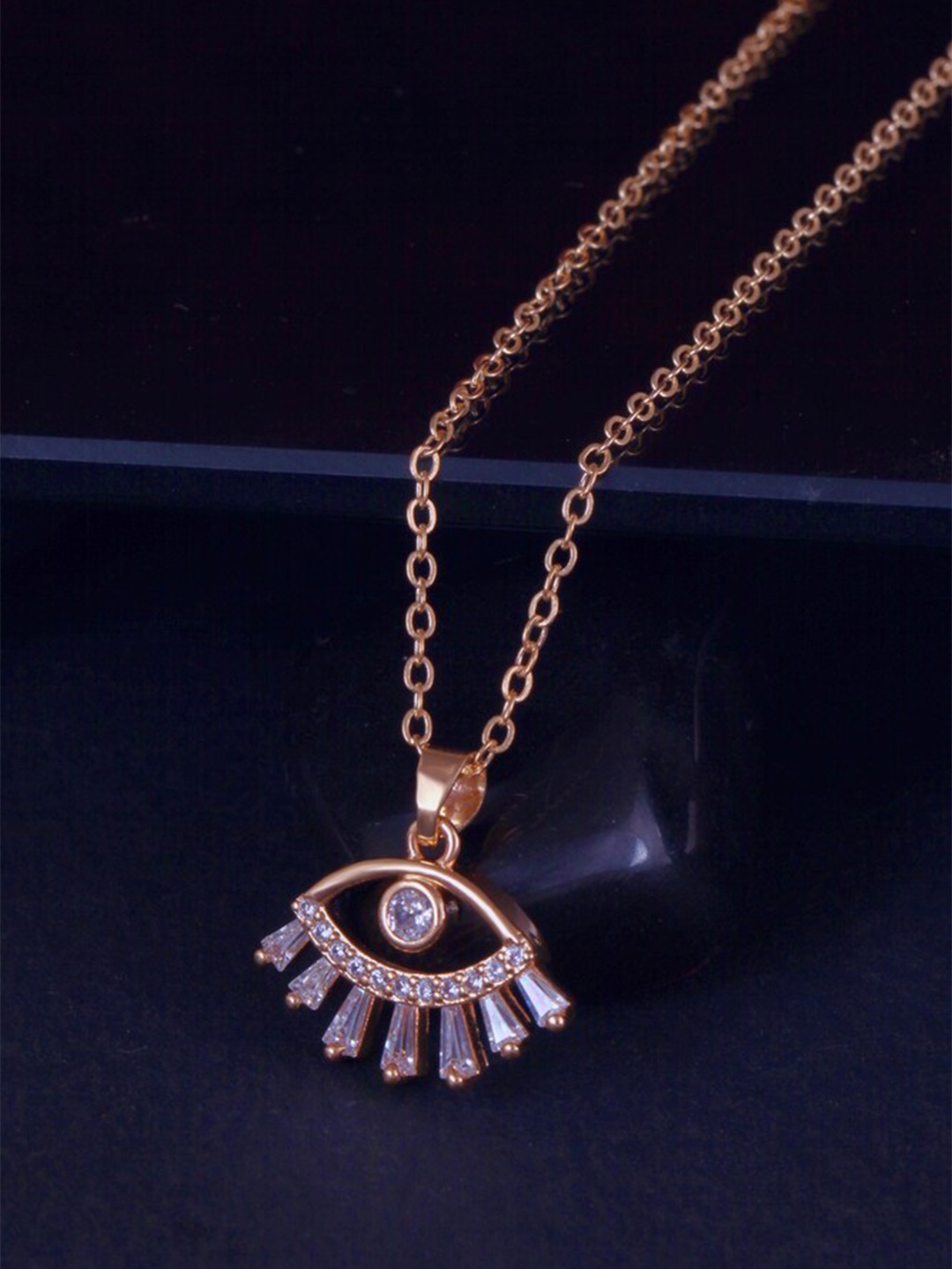 

MEENAZ Rose Gold Plated AD Studded Chain
