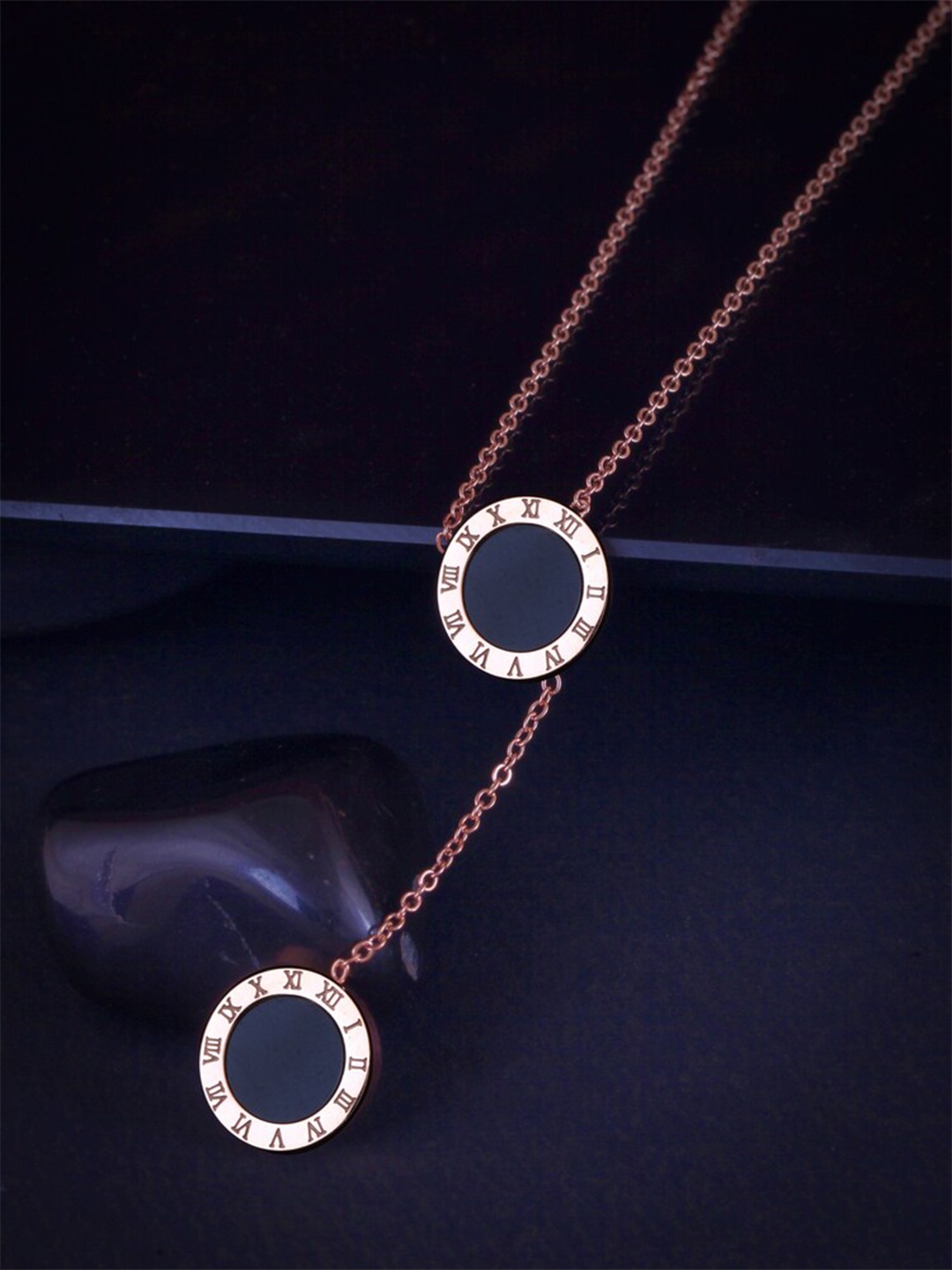 

MEENAZ Rose Gold Plated AD Studded Chain