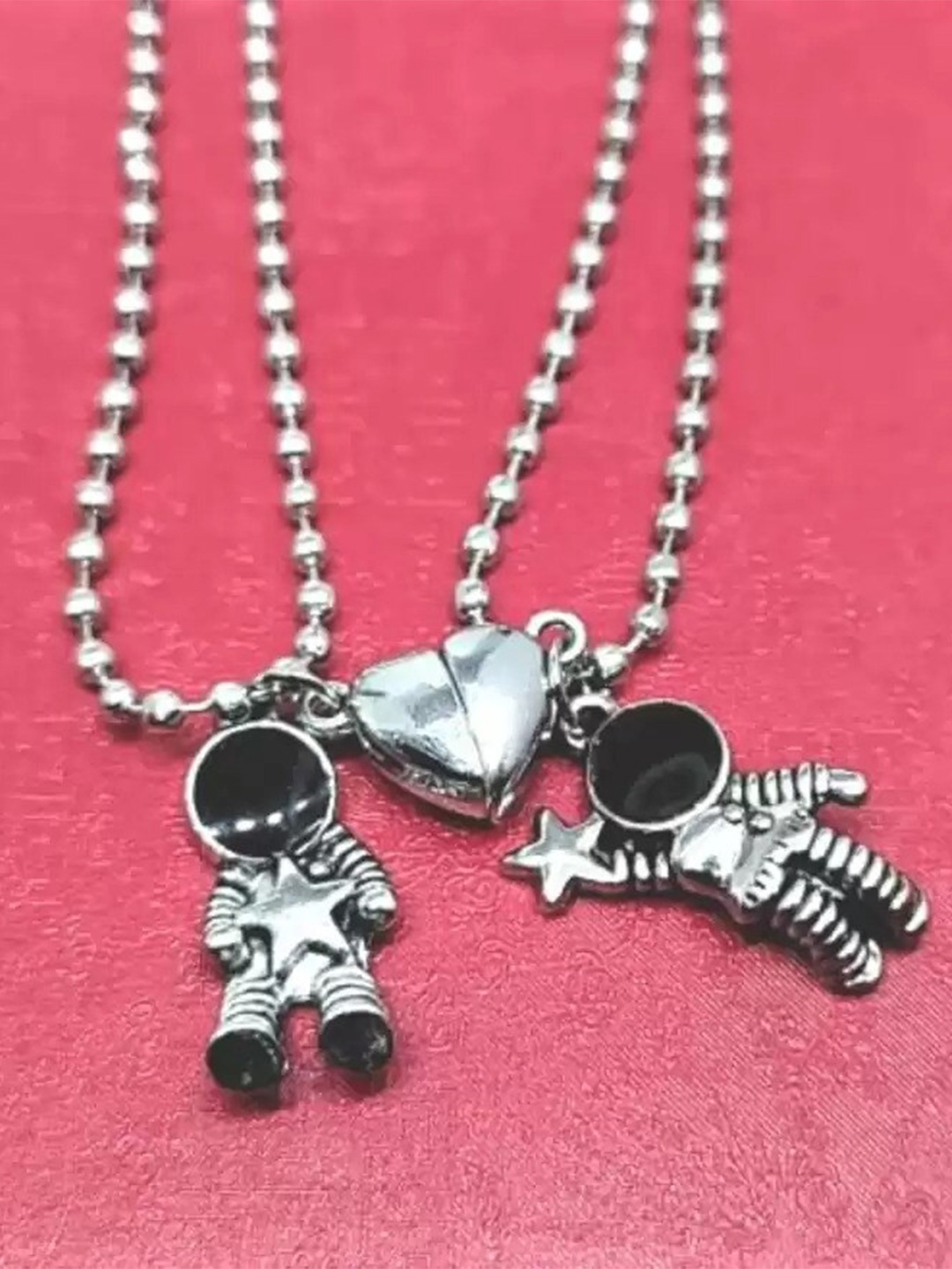 

MEENAZ Unisex Set Of 2 Silver Plated Chains