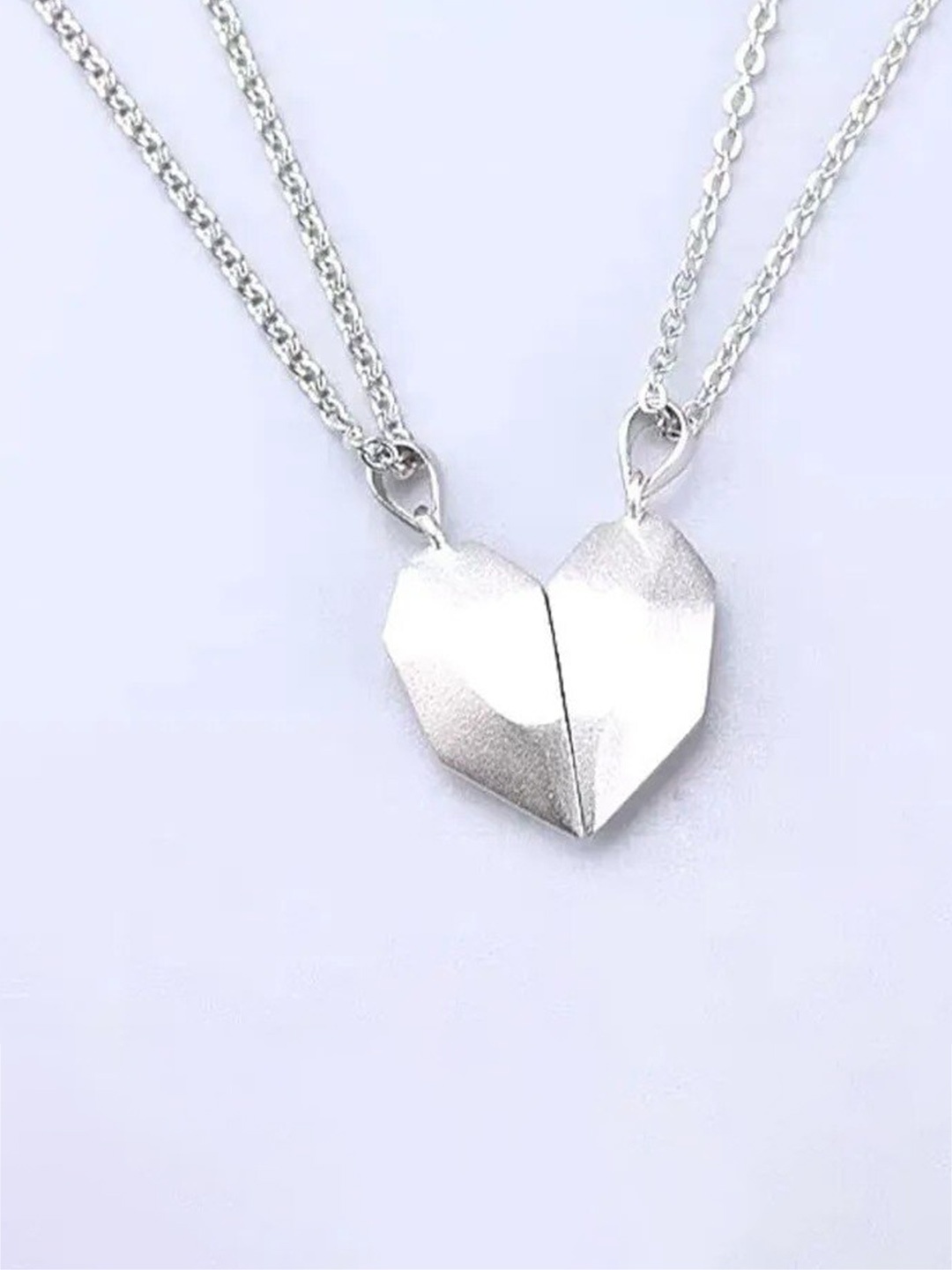 

MEENAZ Set Of 2 Unisex Silver-Plated Necklace
