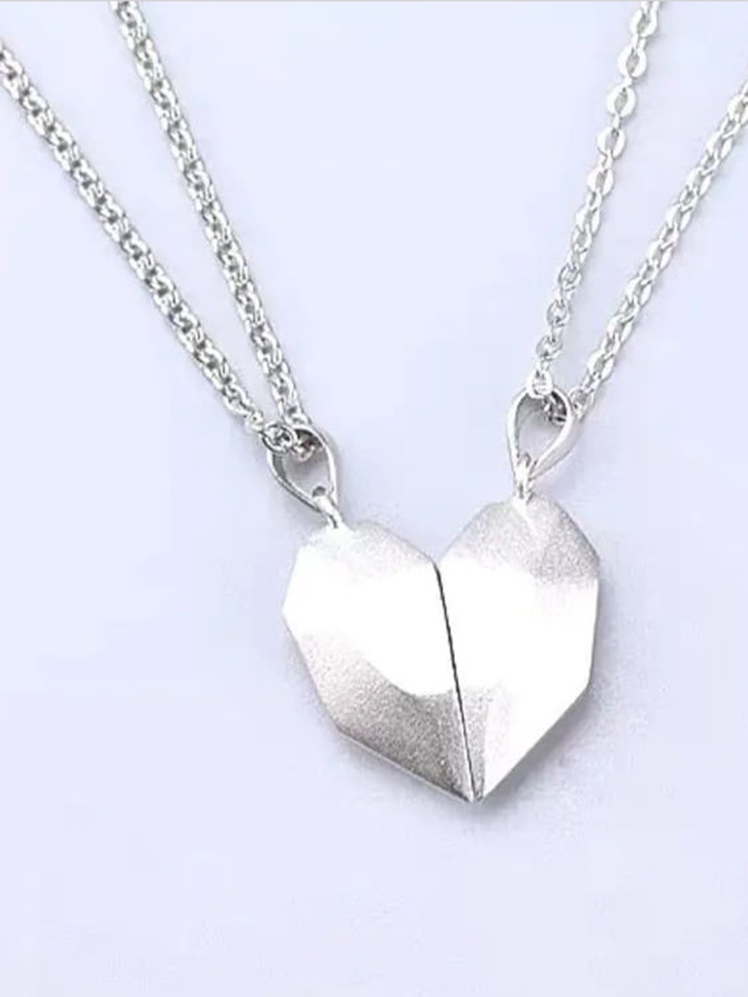 

MEENAZ Set Of 2 Silver-Plated Couple Pendant