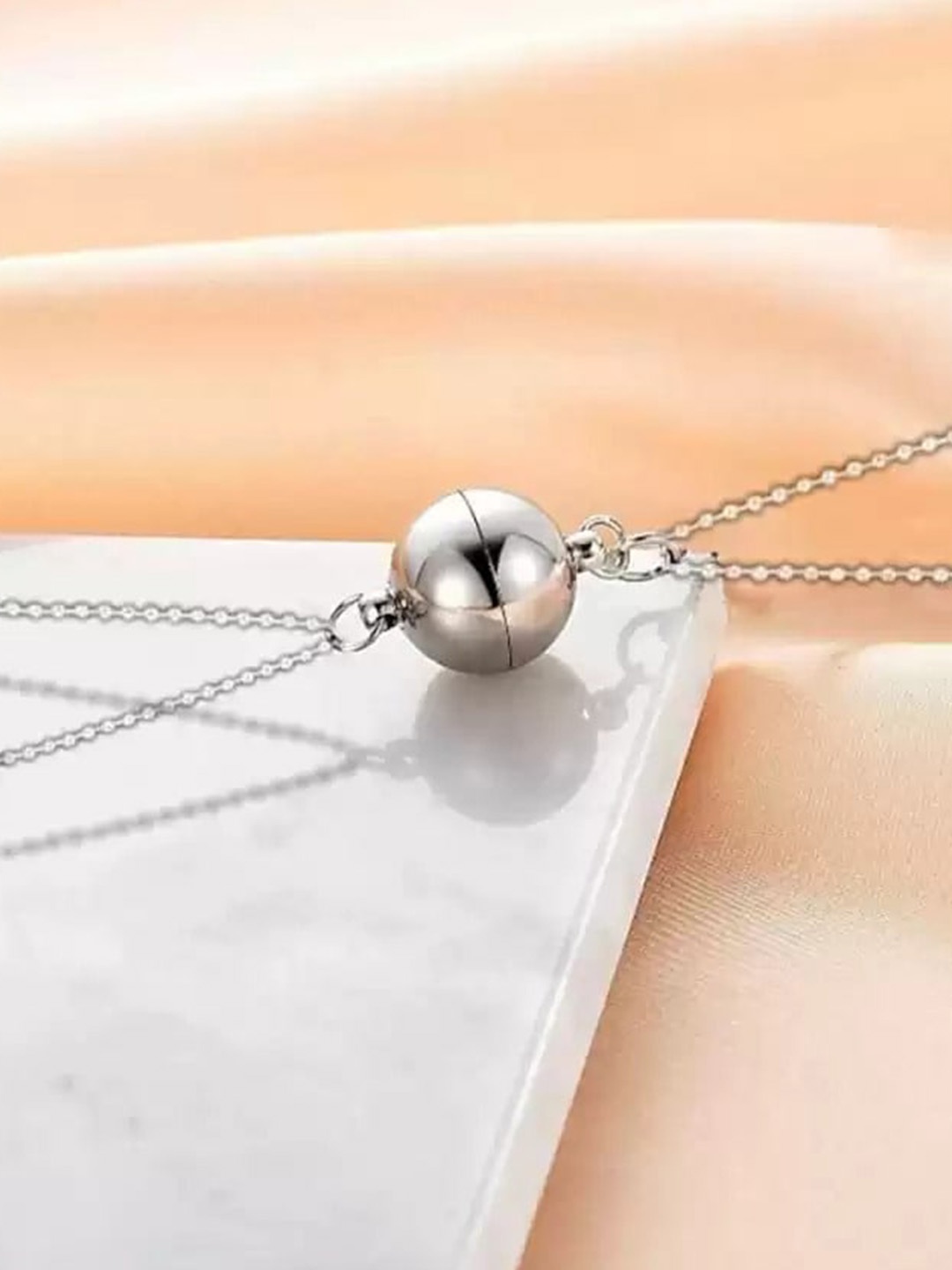 

MEENAZ Unisex Set Of 2 Silver-Plated Pendant