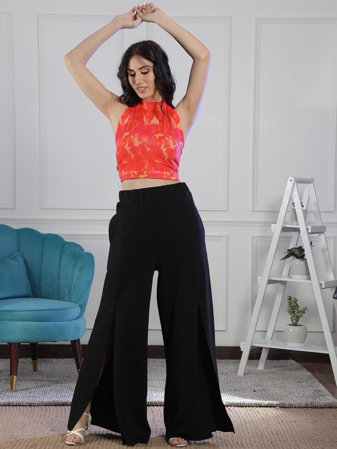 

NEUDIS Crop Top & Trouser Co-Ords, Orange