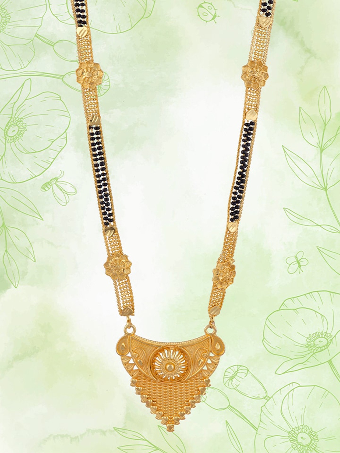 

Ramdev Art Fashion Jwellery Gold-Plated Beaded Mangalsutra