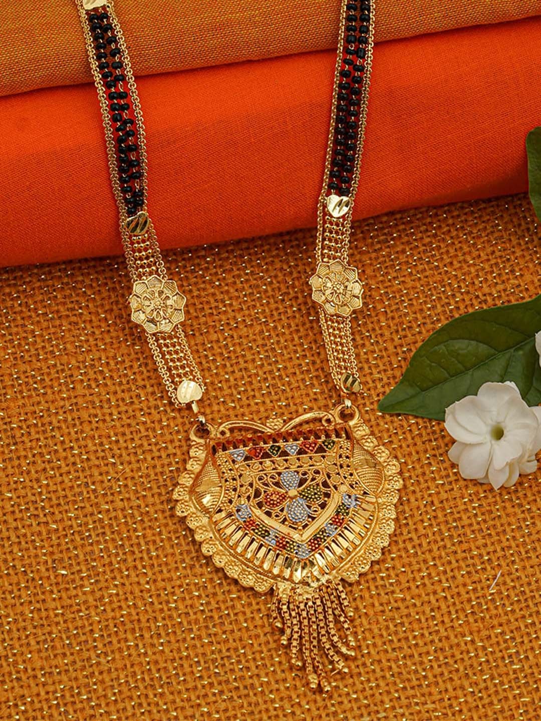 

Ramdev Art Fashion Jwellery Gold-Plated Beaded Mangalsutra