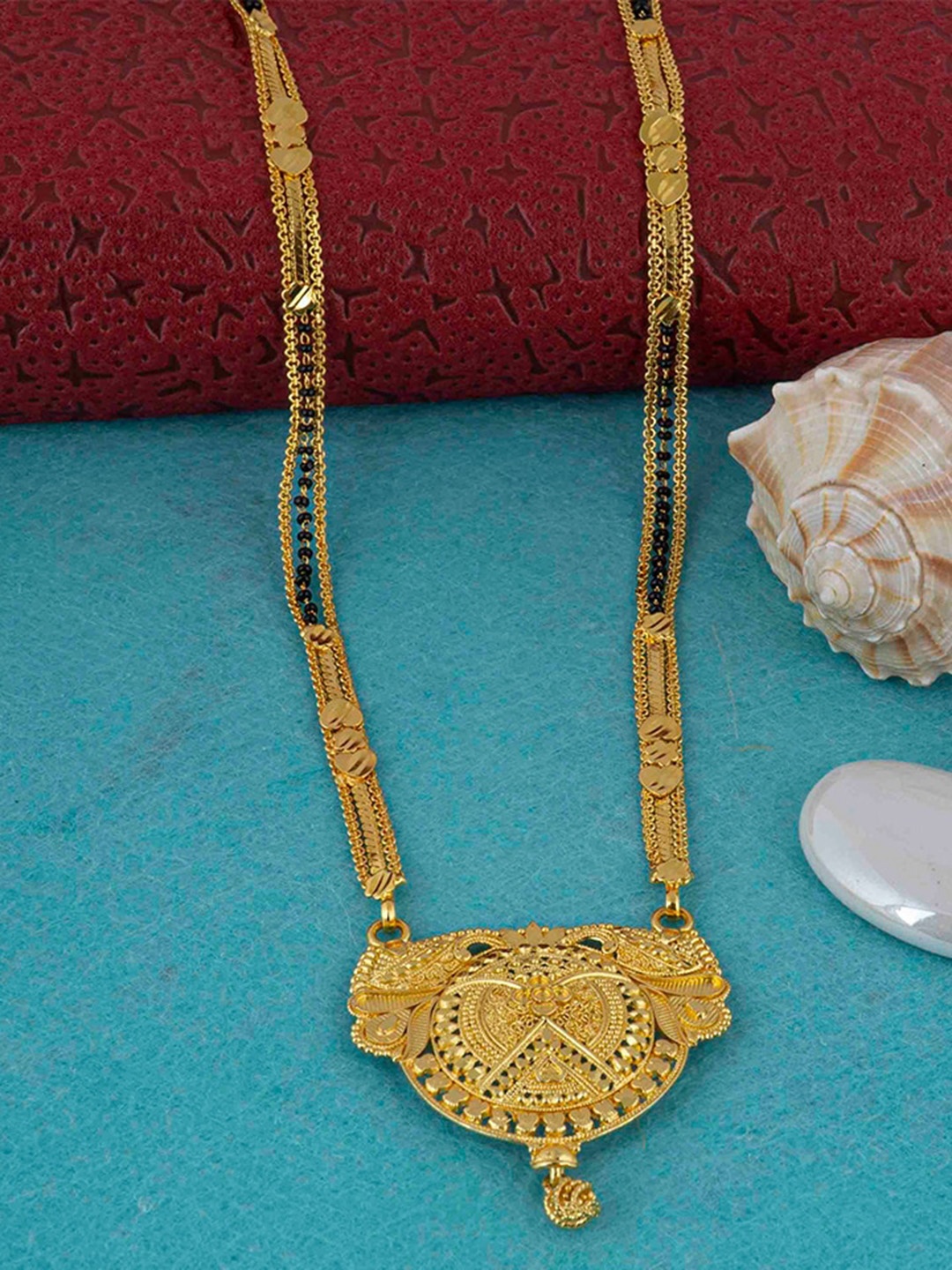 

Ramdev Art Fashion Jwellery Gold-Plated Beaded Mangalsutra