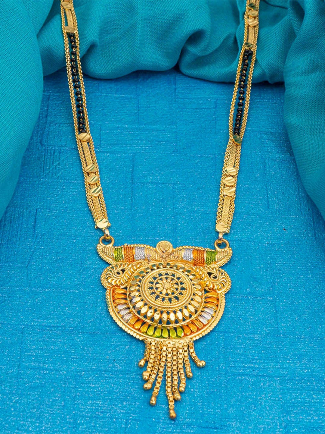 

Ramdev Art Fashion Jwellery Gold-Plated Beaded Mangalsutra