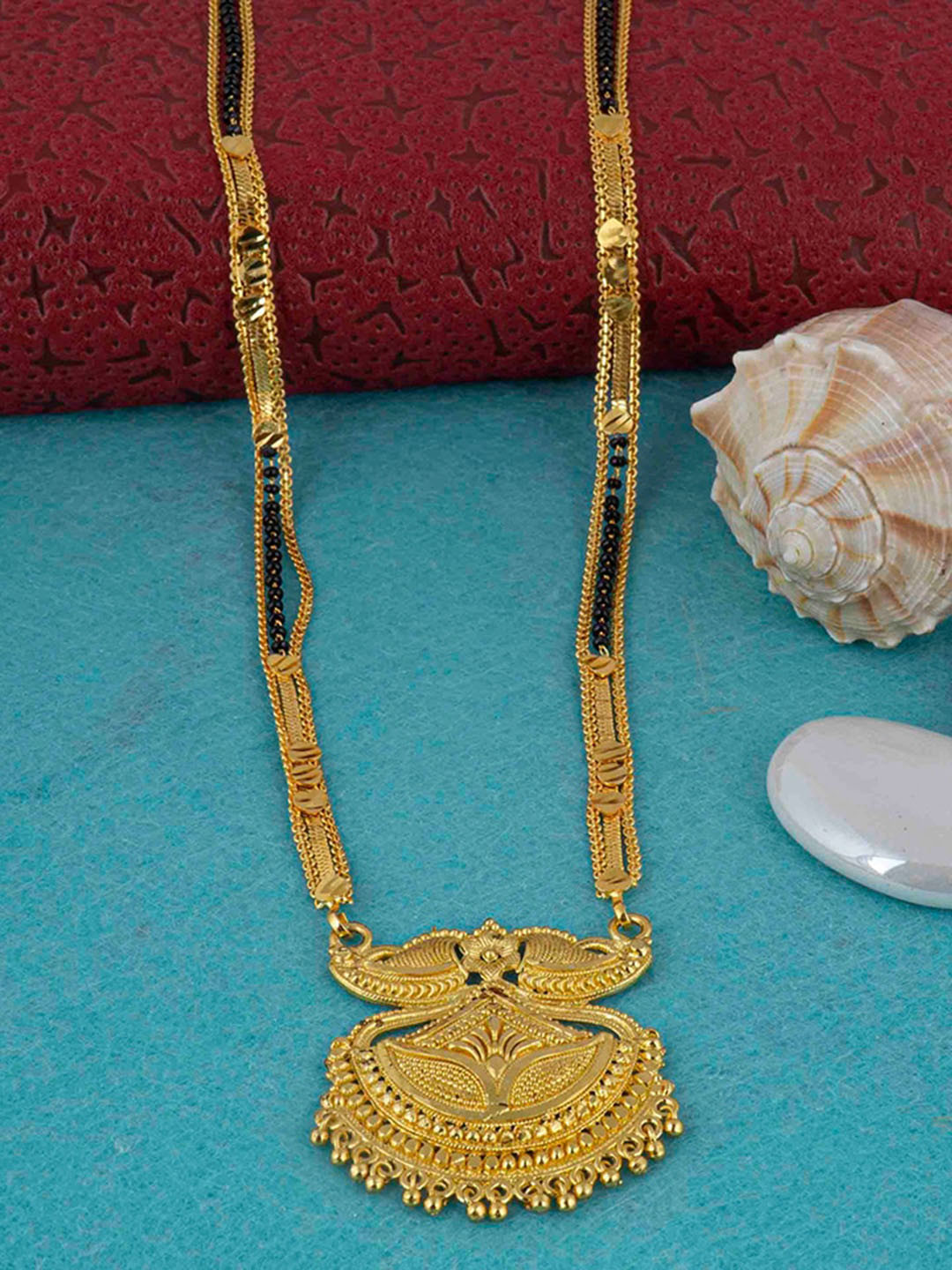 

Ramdev Art Fashion Jwellery Gold-Plated Beaded Mangalsutra