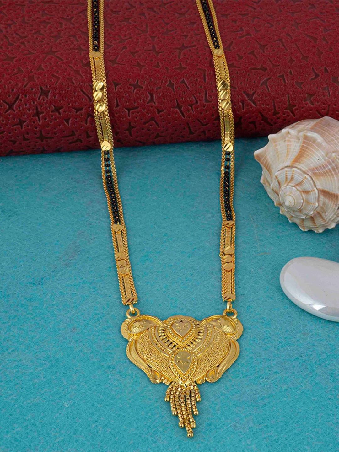 

Ramdev Art Fashion Jwellery Gold-Plated Beaded Mangalsutra