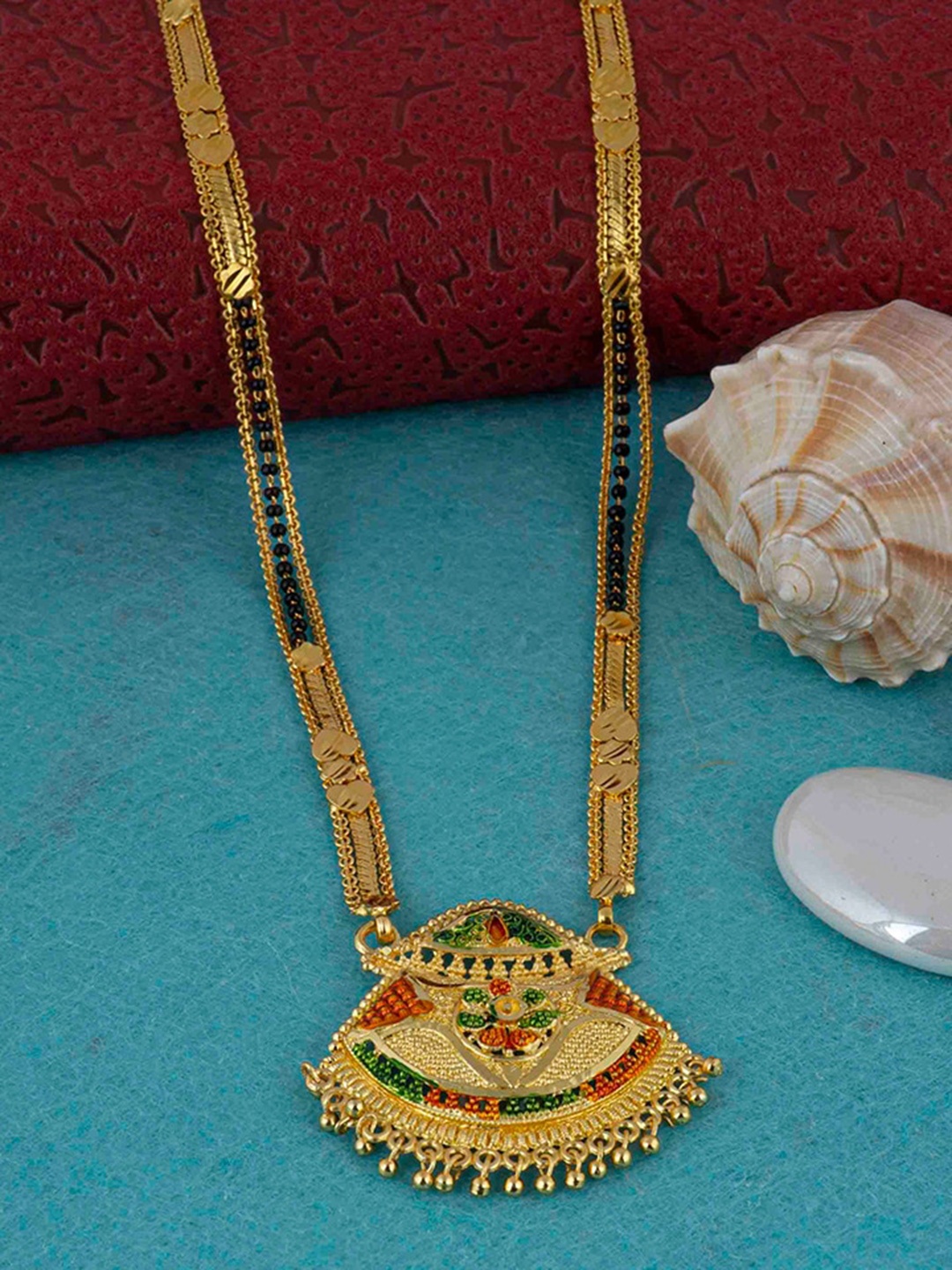 

Ramdev Art Fashion Jwellery Gold-Plated Beaded Mangalsutra