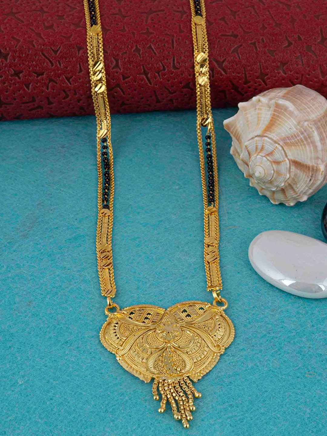 

Ramdev Art Fashion Jwellery Gold-Plated Beaded Mangalsutra