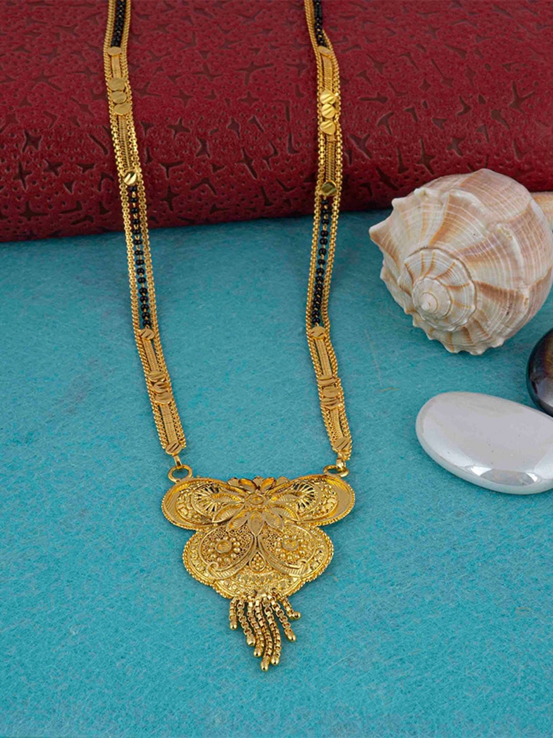 

Ramdev Art Fashion Jwellery Gold-Plated Beaded Mangalsutra