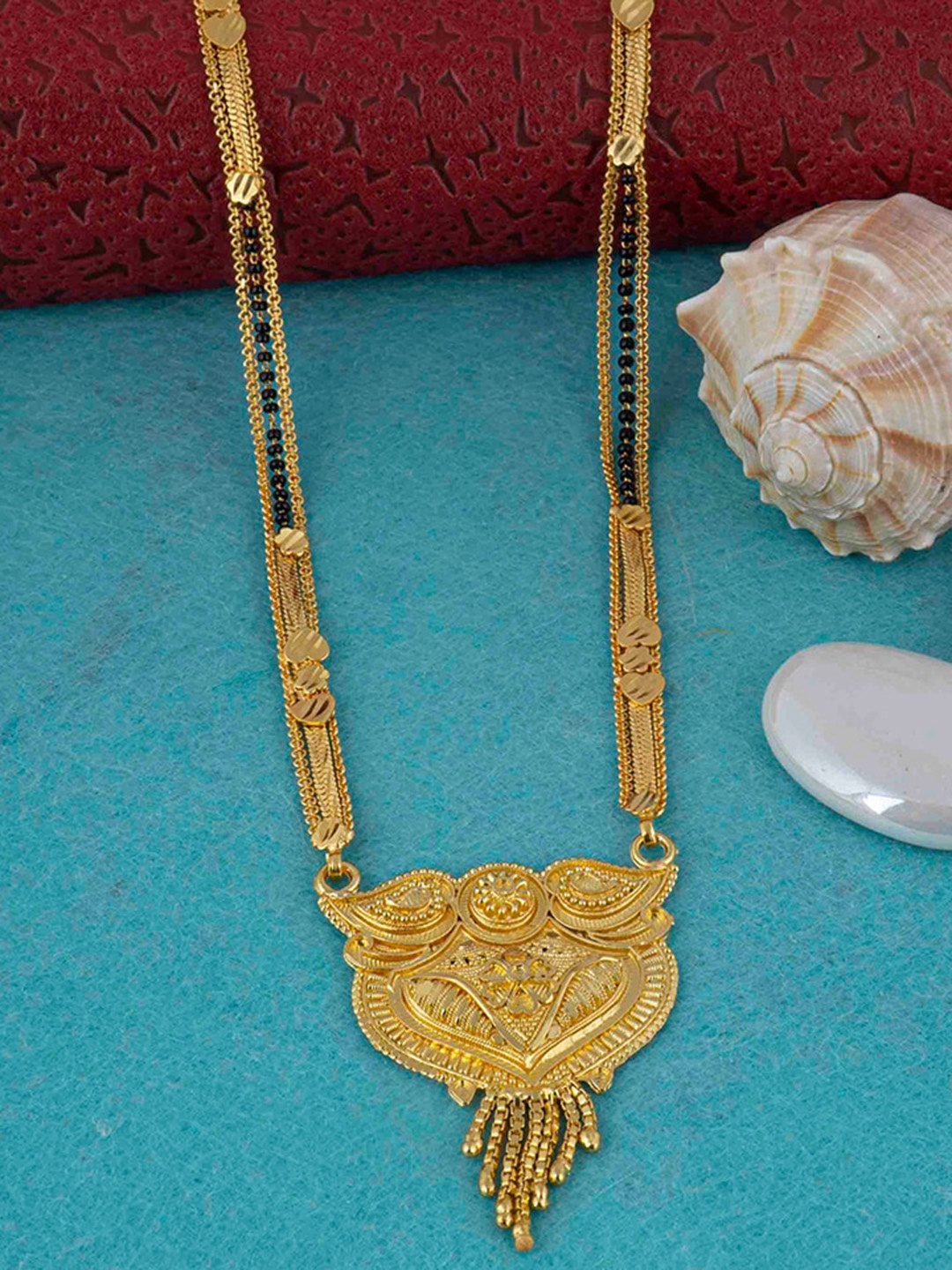 

Ramdev Art Fashion Jwellery Gold-Plated Beaded Mangalsutra