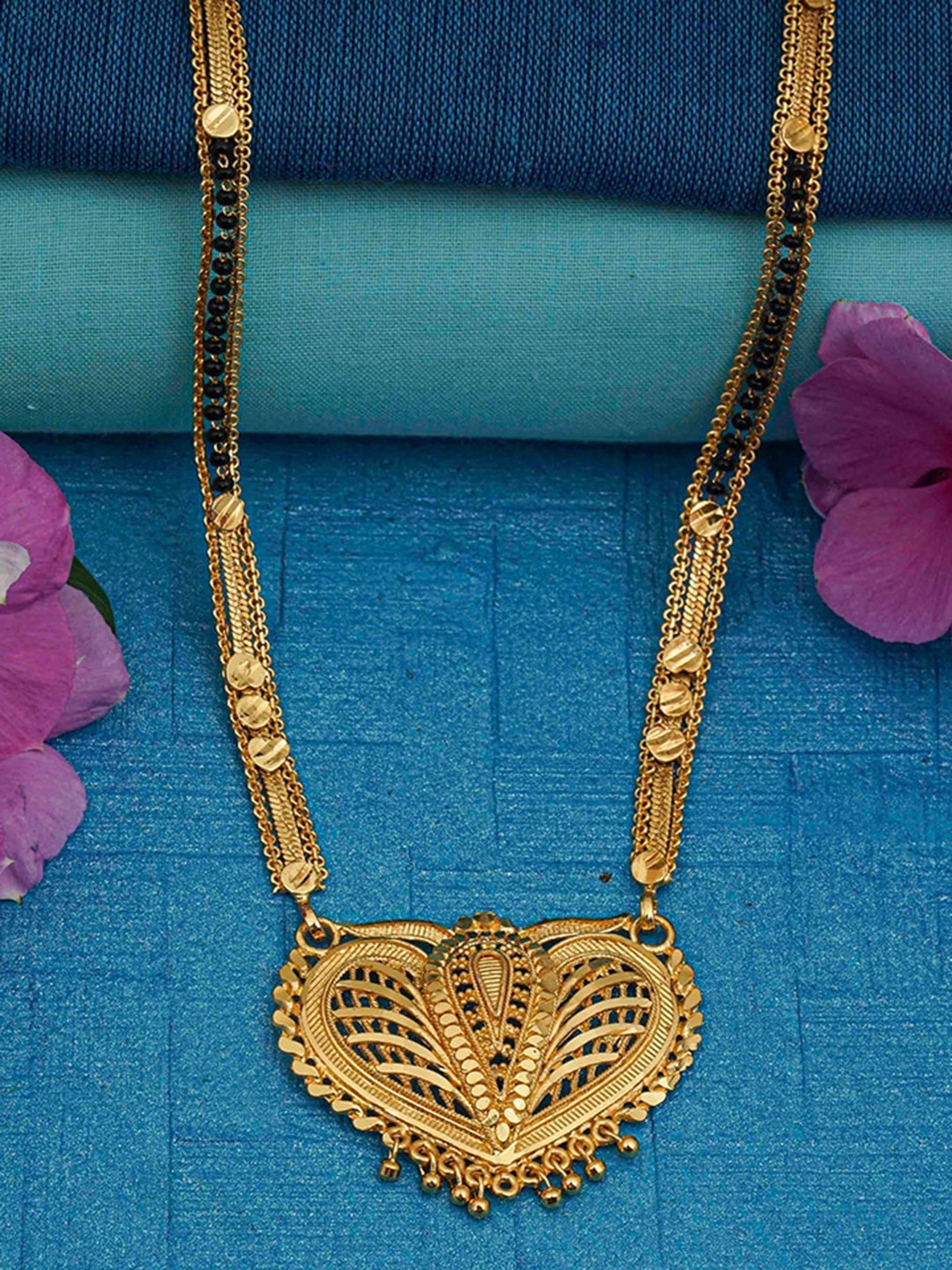 

Ramdev Art Fashion Jwellery Gold-Plated Beaded Mangalsutra