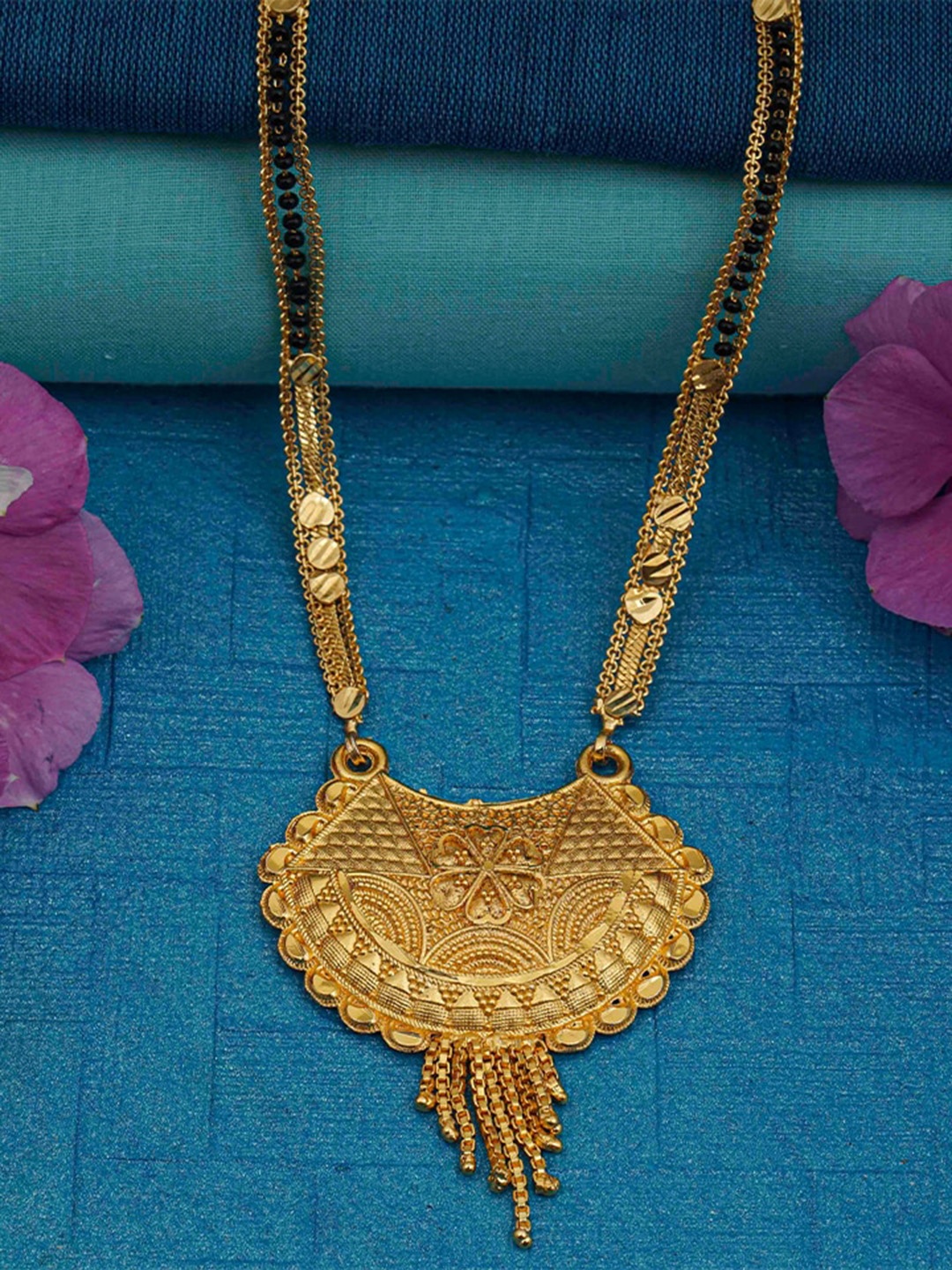 

Ramdev Art Fashion Jwellery Gold-Plated Beaded Mangalsutra