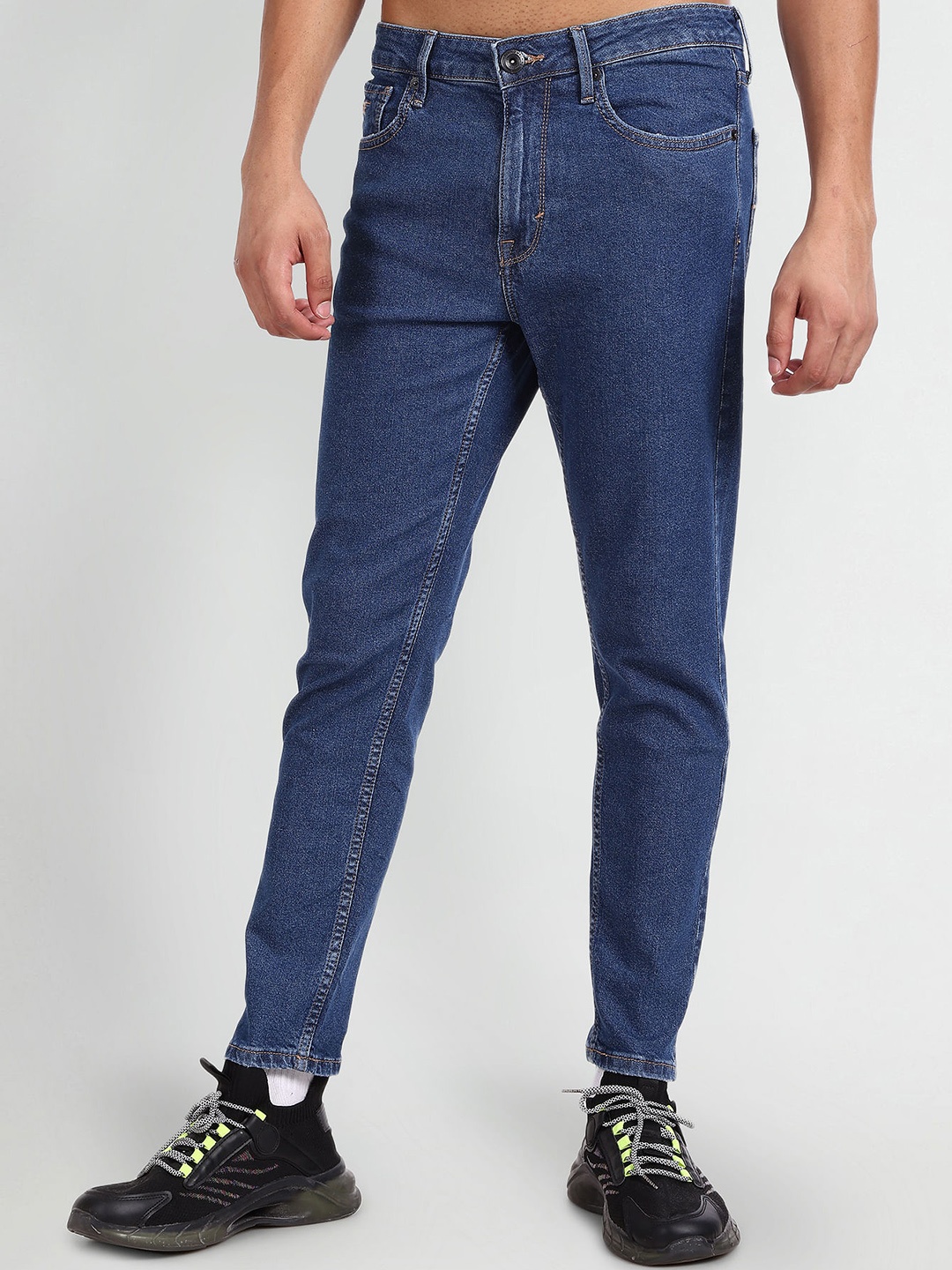 

Flying Machine Men Mid-Rise Tapered Fit Stretchable Jeans, Blue