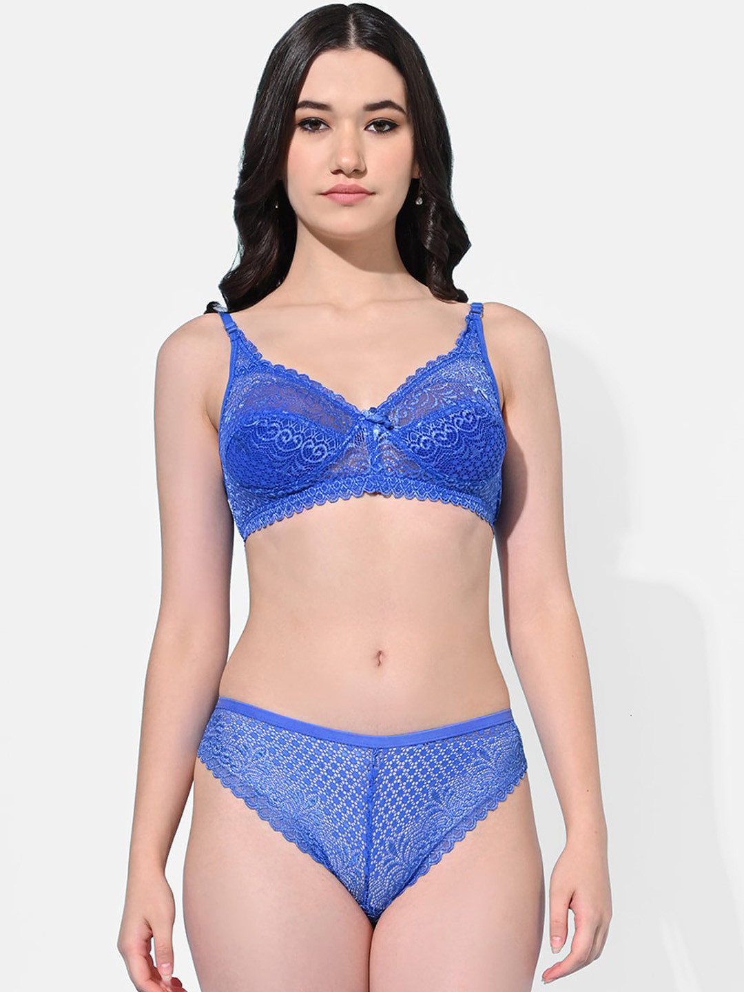 

FIMS Self-Design Non-Padded Lingerie Set, Blue