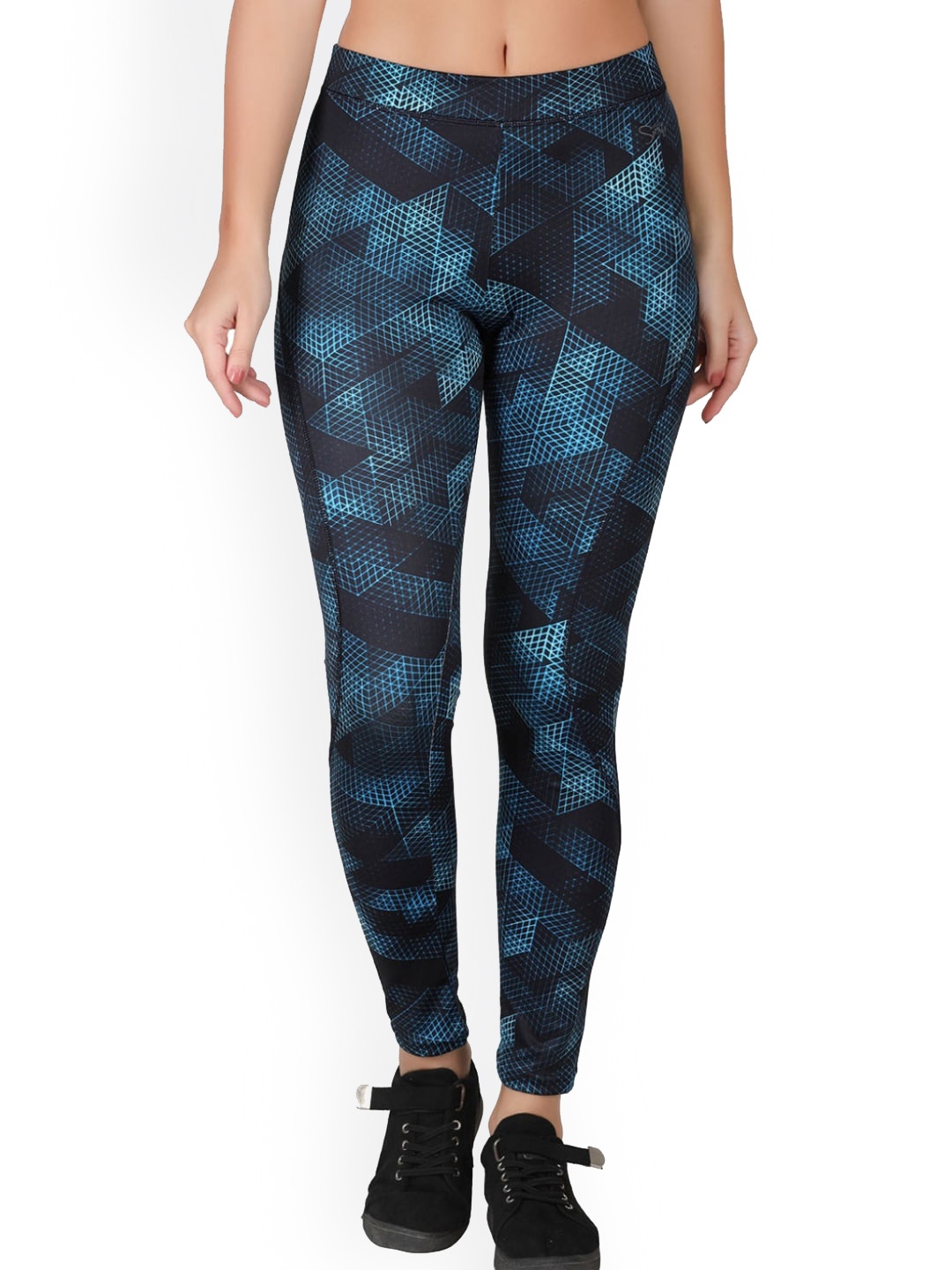 

Lovable Sport Women Geometric Printed Slim-Fit Sports Track Pant, Navy blue
