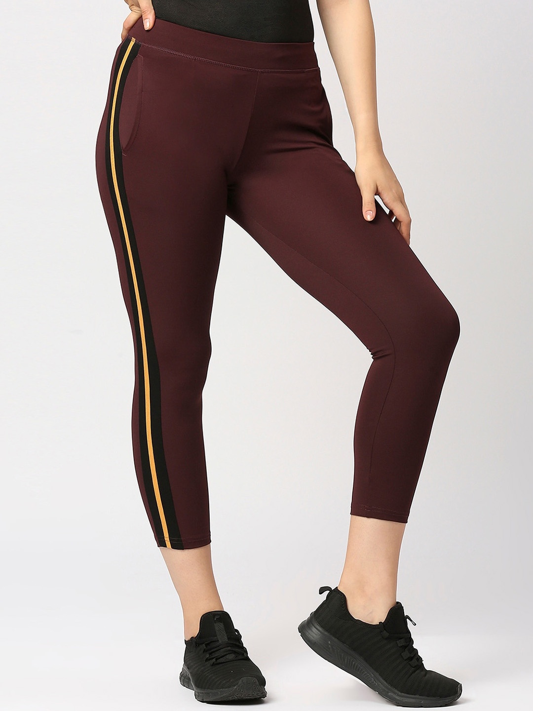 

Lovable Sport Women Slim-Fit Mid-Rise Track Pants, Burgundy