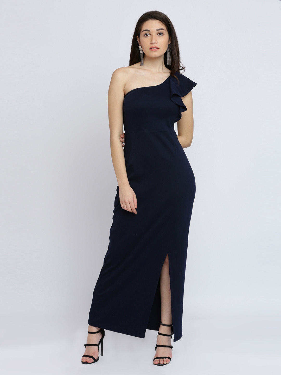 

Miss Chase Women Navy Blue Solid Maxi Dress