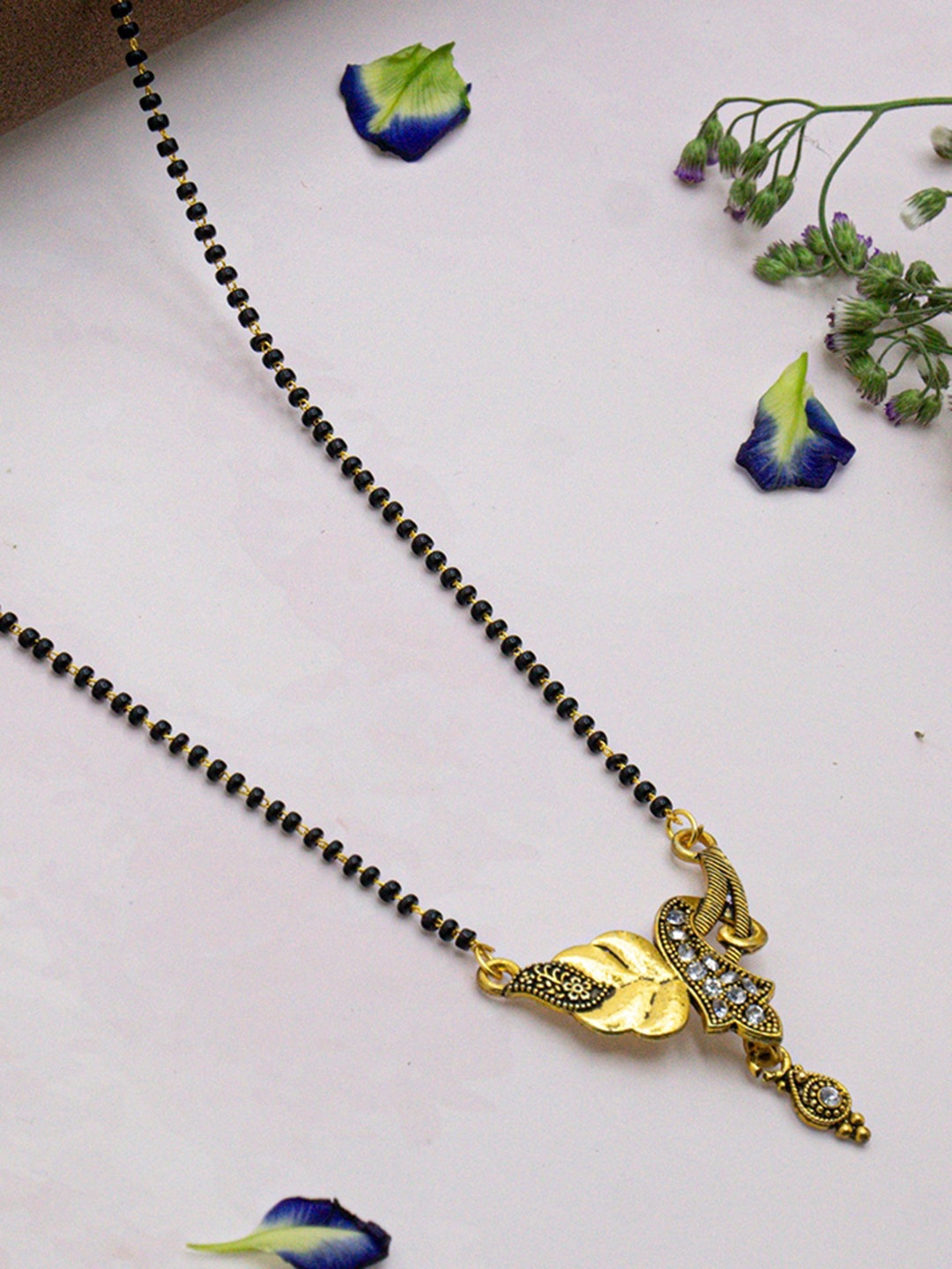 

Ramdev Art Fashion Jwellery Gold-Plated Stone-Studded & Beaded Mangalsutra