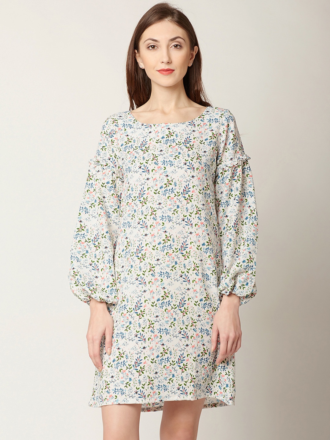 

Miss Chase Women White Printed Sheath Dress