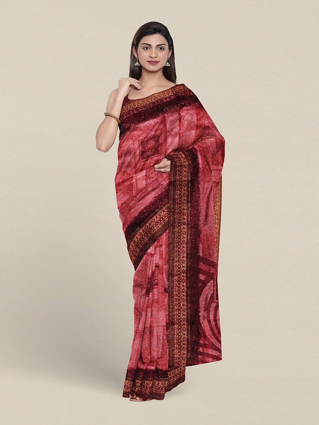 

Pothys Floral Printed Saree, Pink