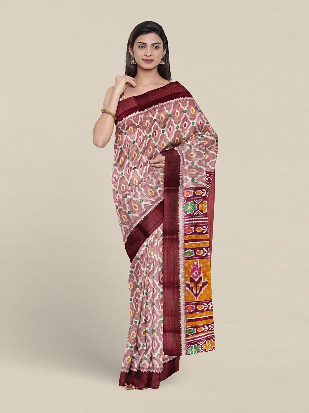 

Pothys Ethnic Motifs Printed Zari Saree, Mauve