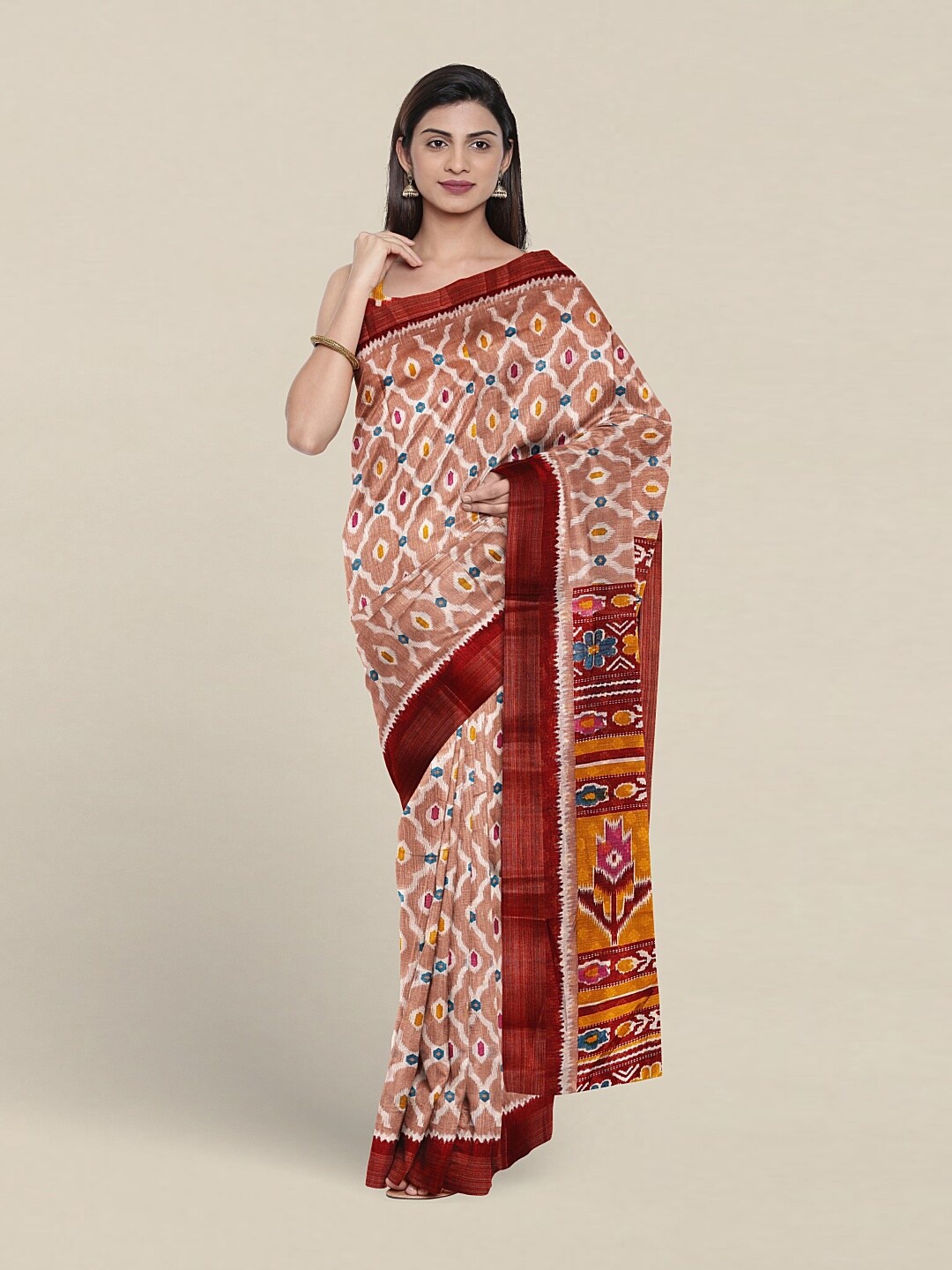 

Pothys Ethnic Motif Printed Saree, Mauve
