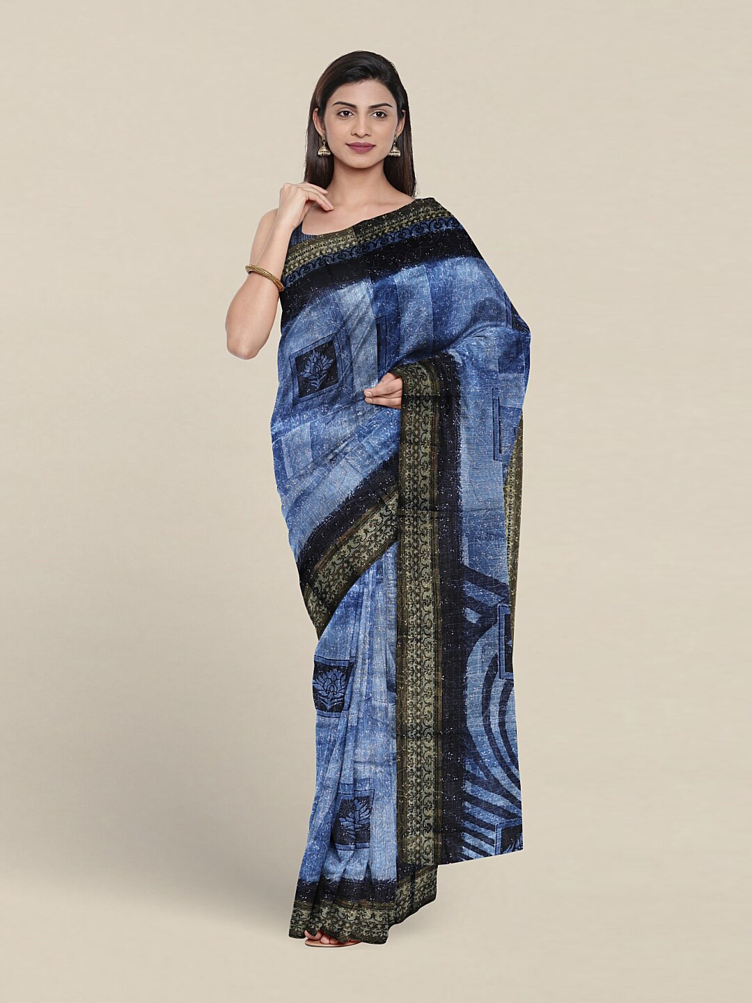 

Pothys Ethnic Motifs Zari Saree, Blue