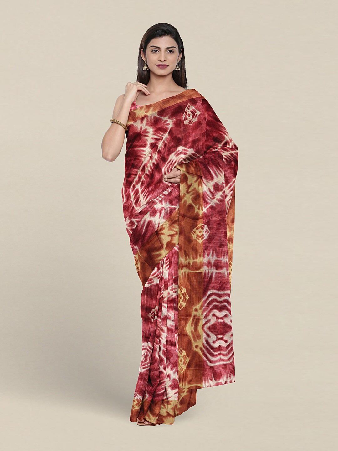 

Pothys Tie And Dye Zari Saree, Purple