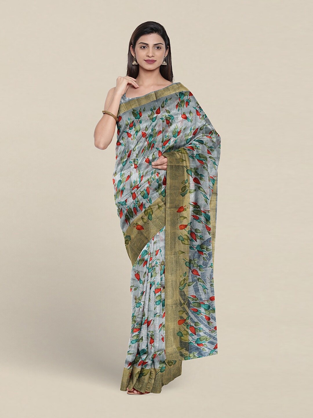 

Pothys Floral Printed Saree, Grey