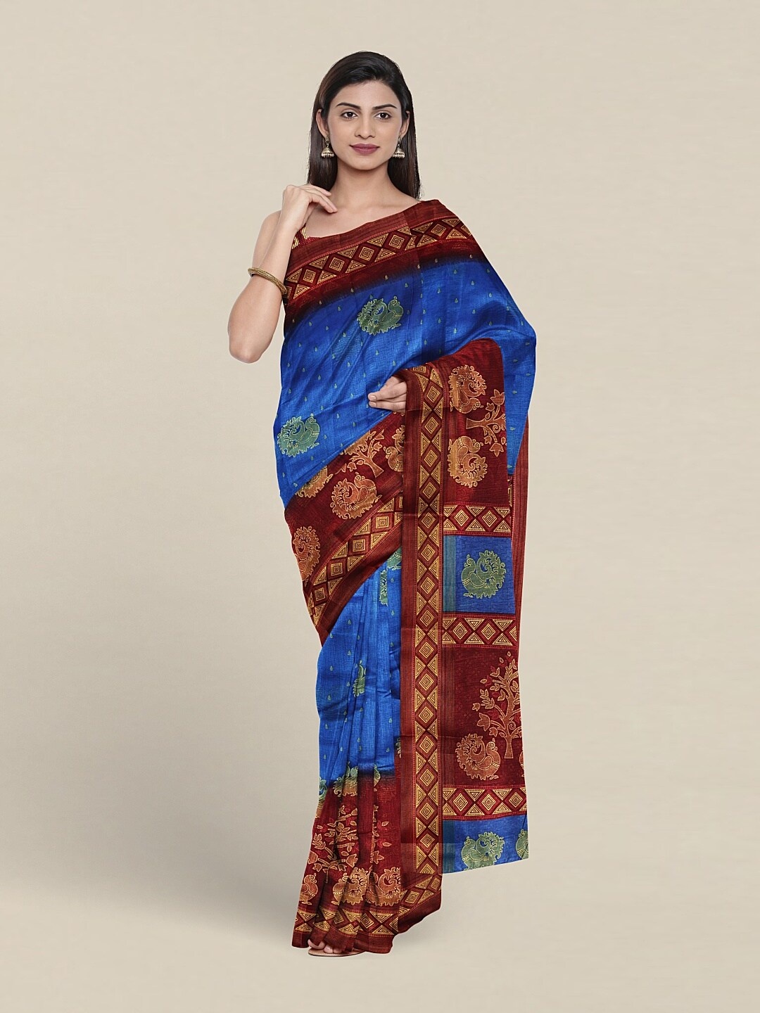 

Pothys Ethnic Motifs Woven Design Saree, Blue