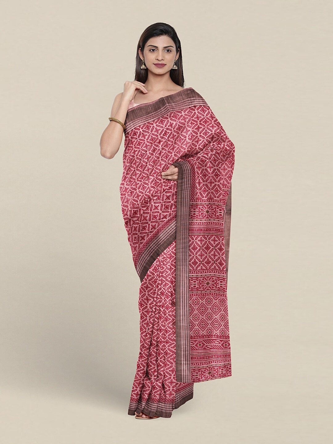 

Pothys Ethnic Motifs Printed Pure Cotton Saree, Pink