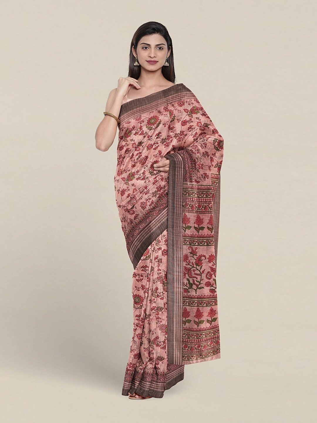 

Pothys Floral Printed Pure Cotton Saree, Mauve