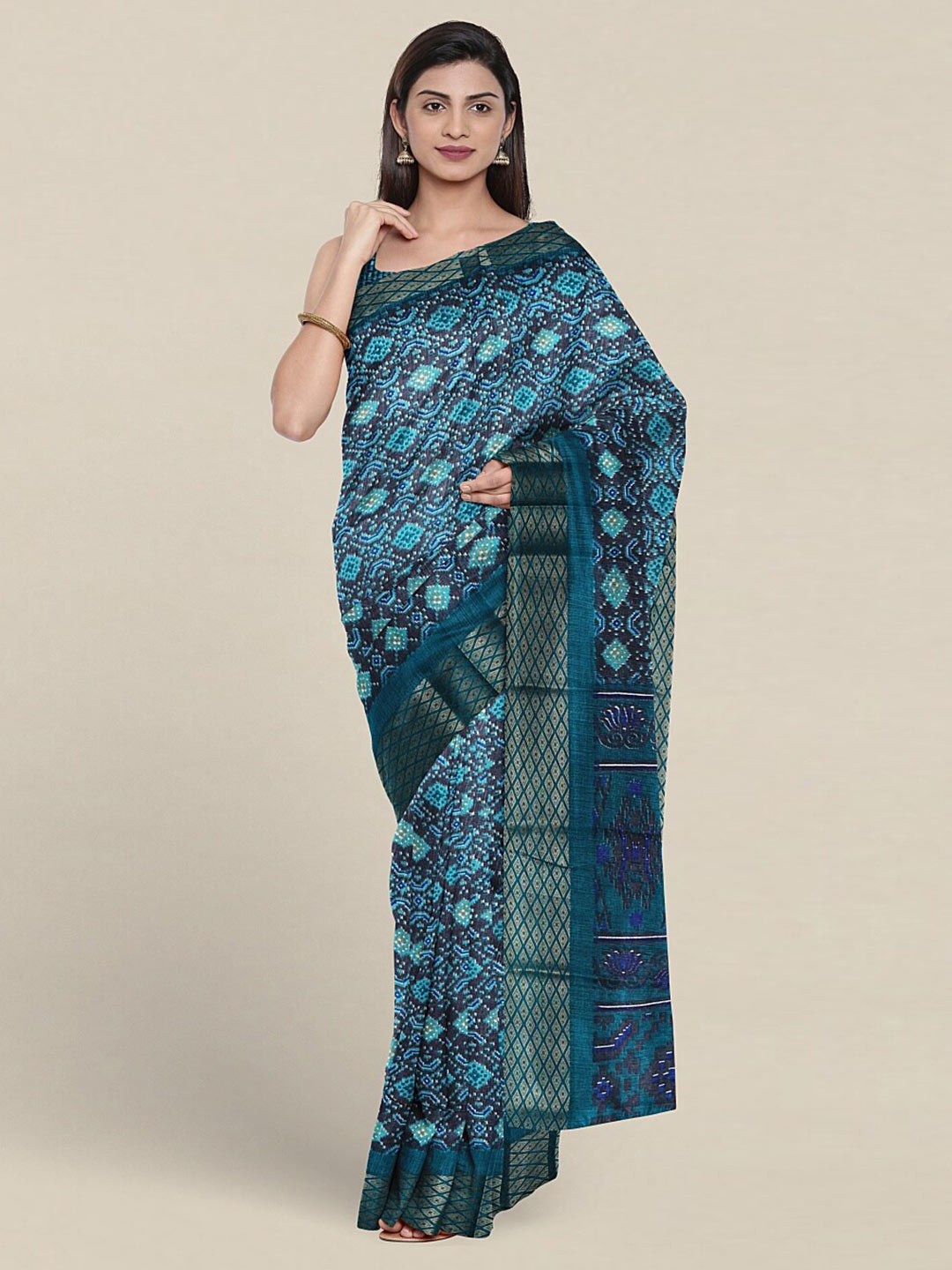

Pothys Ethnic Motifs Printed Saree, Grey
