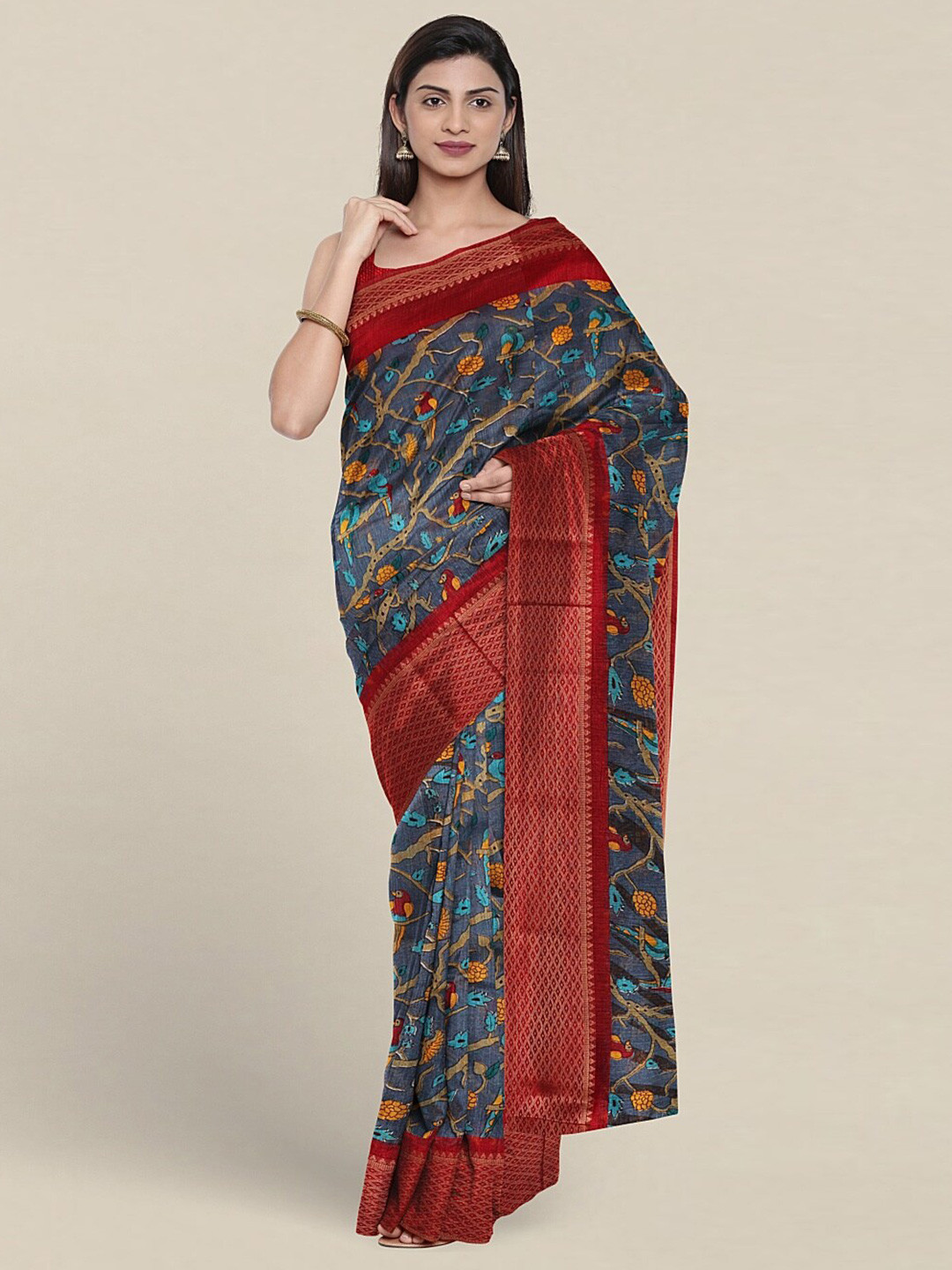 

Pothys Floral Printed Saree, Grey