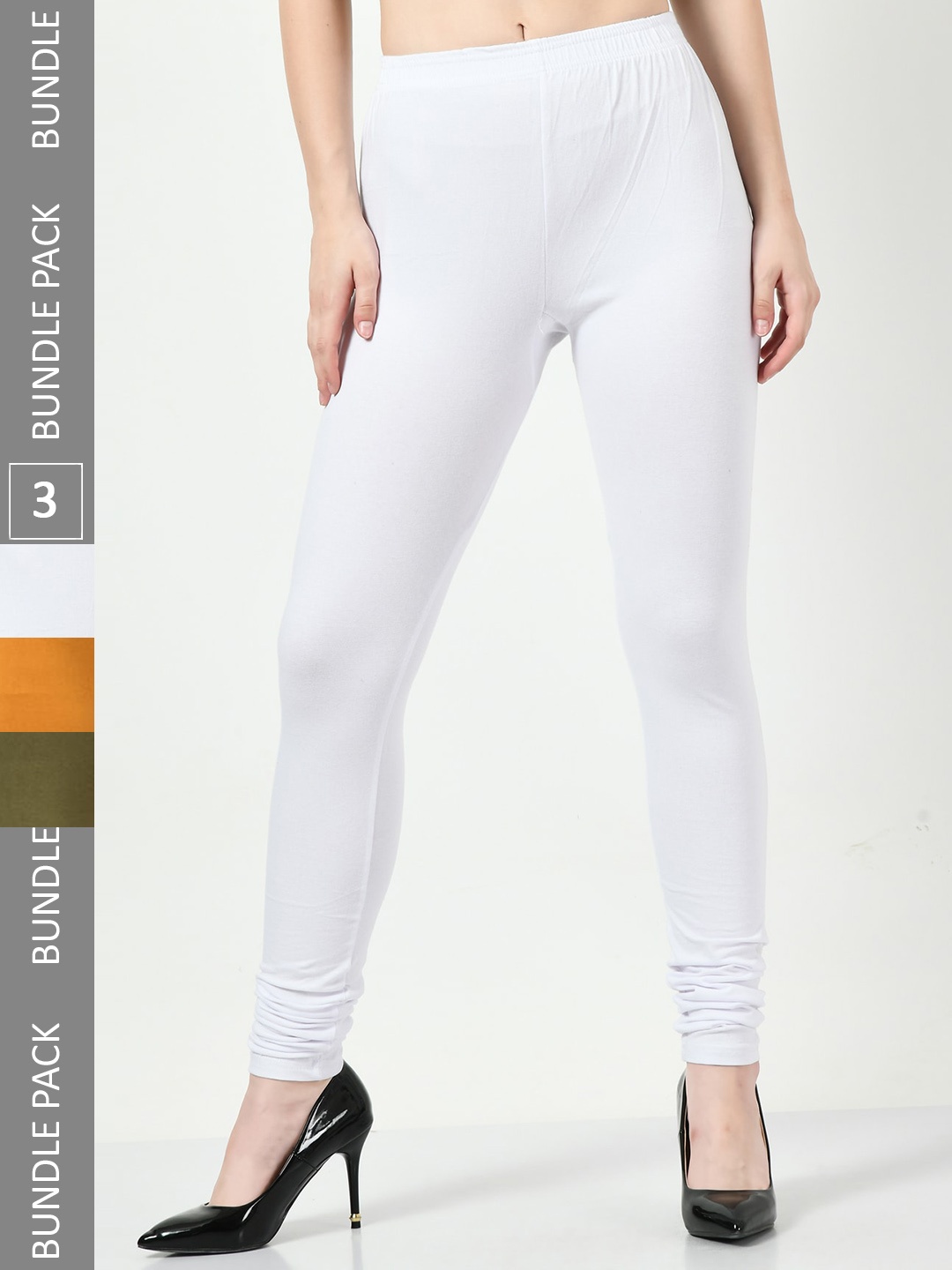 

BAESD Pack Of 3 Churidar-Length Leggings, White