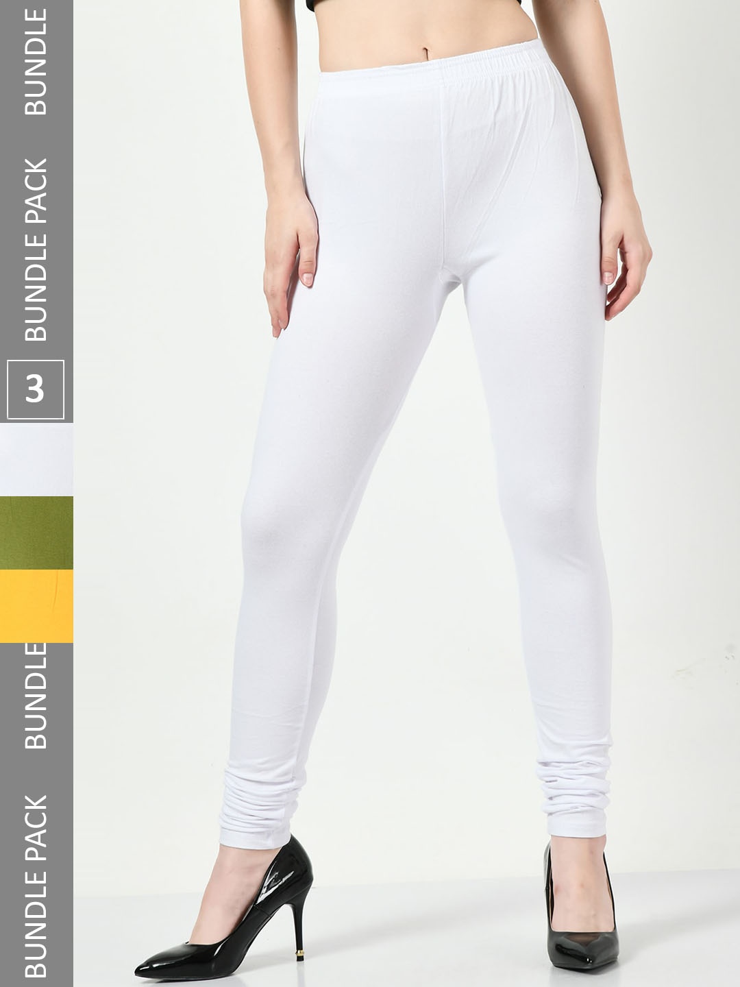 

BAESD Pack Of 3 Chudidar Length Leggings, White