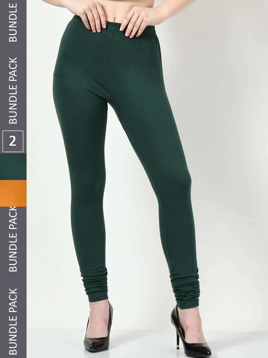

BAESD Pack Of 2 Churidar-Length Leggings, Green