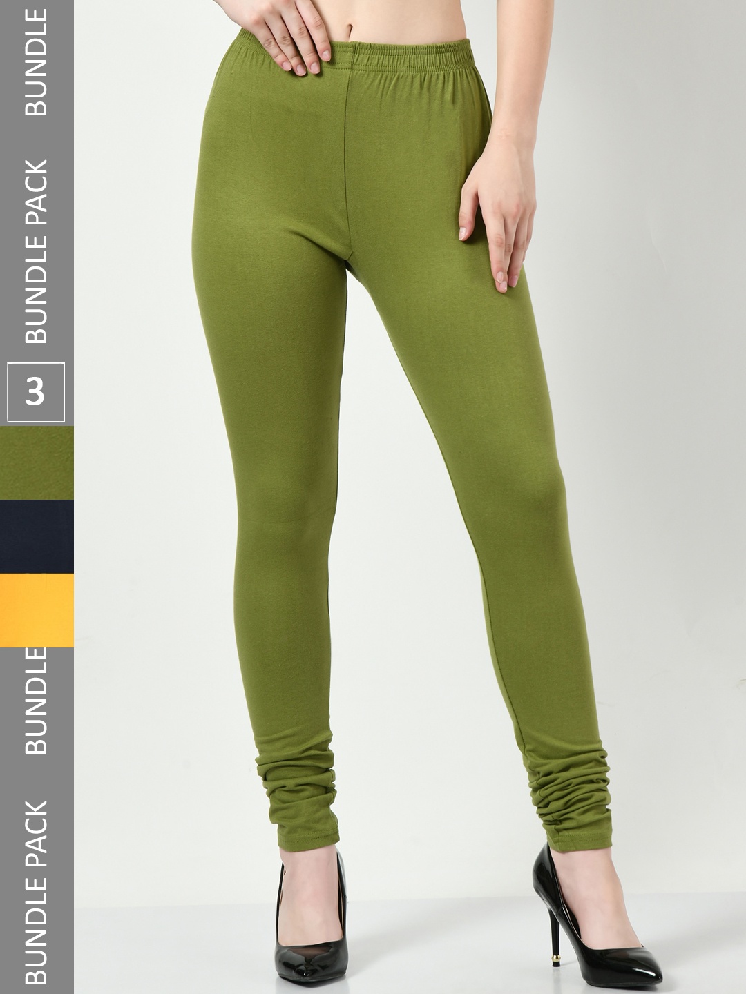 

BAESD Pack Of 3 Churidar Length Leggings, Green
